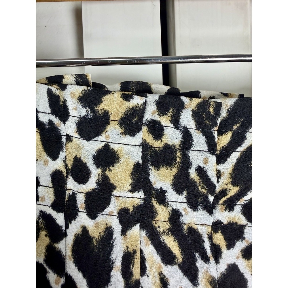 J. Crew Leopard Print Pleated Lined Midi Skirt Office Career Women's Size 12 - Picture 5 of 10